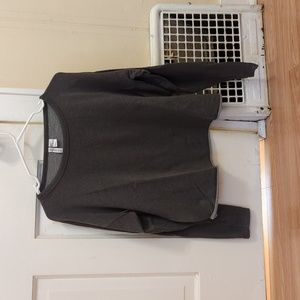 Cropped Gray Boat Neck Sweatshirt